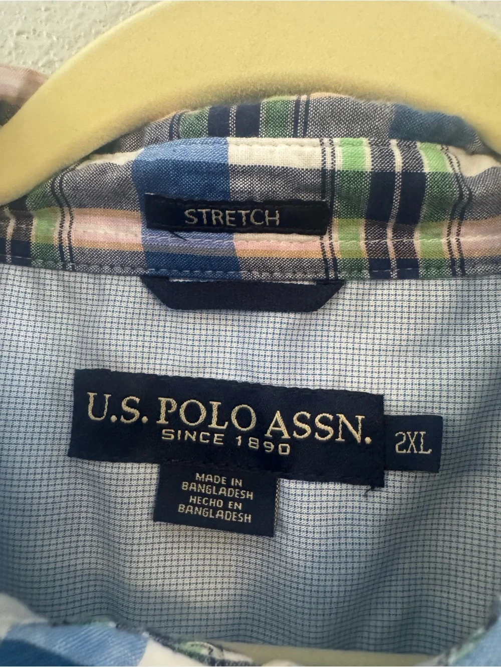 U.S. Polo Assn. Blue, Green & White Plaid Button-Down Shirt